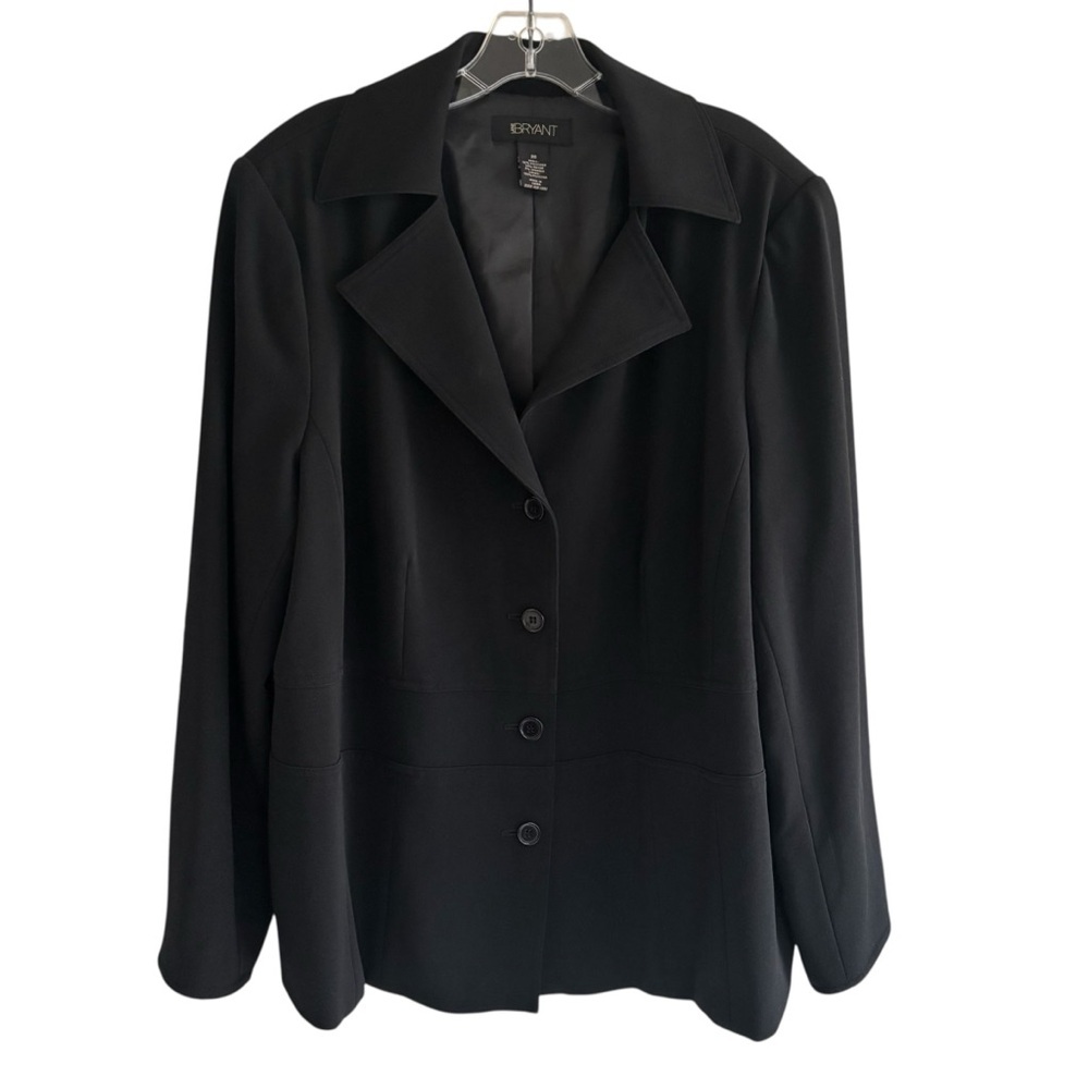 Lane Bryant Black Blazer Size 20 Button Front Lined Office Career Minimalist